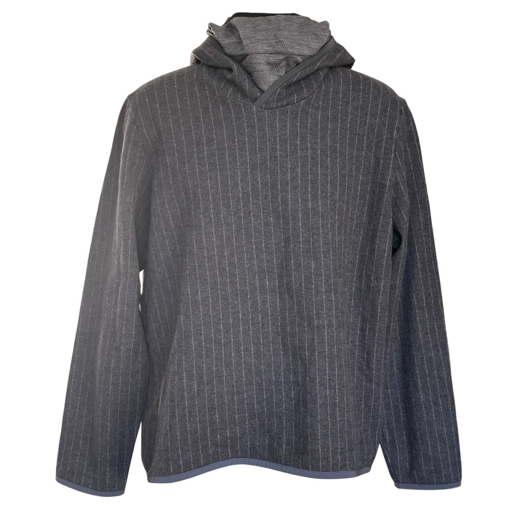 Sease Drone‎ Hood Virgin Wool Jersey Sweatshirt Sz XXL Gray Striped Italy